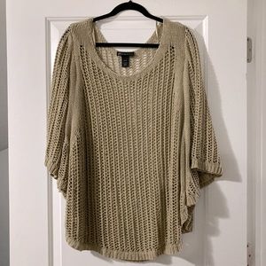Lane Bryant crochet style top, size 28 in beige